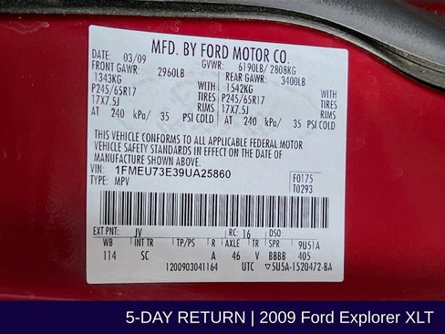 Used 2009 Ford Explorer XLT AWD/4WD image 33