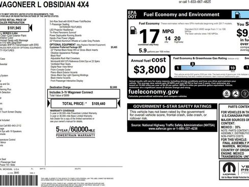 Used 2024 Jeep Grand Wagoneer L Series II w/ Quick Order Packagew 28T AWD/4WD image 3