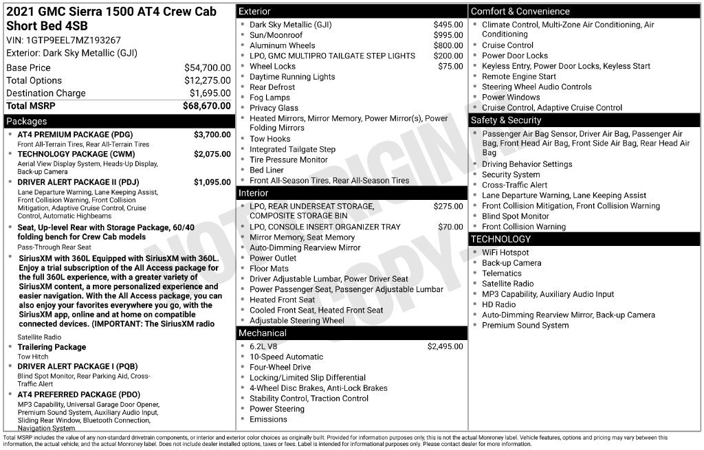 Used 2021 GMC Sierra 1500 AT4 w/ AT4 Premium Package AWD/4WD image 45