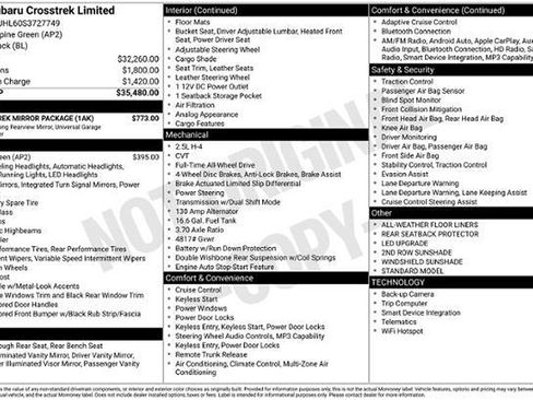 Certified 2025 Subaru Crosstrek 2.5i Limited w/ Crosstrek Mirror Package AWD/4WD image 33