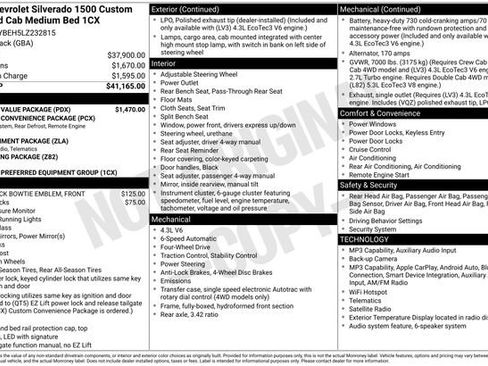 Used 2020 Chevrolet Silverado 1500 Custom w/ Custom Value Package AWD/4WD image 12