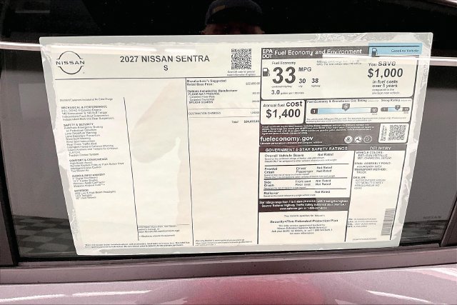 New 2027 Nissan Sentra S w/ Floor Mat Package FWD image 40