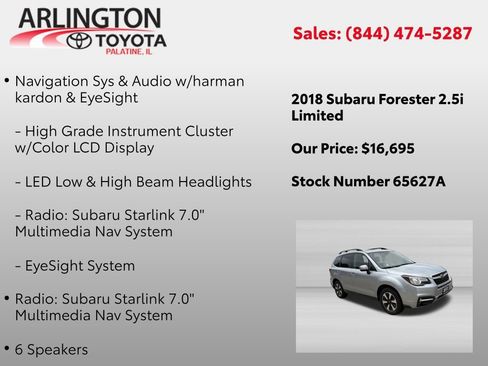 Used 2018 Subaru Forester 2.5i Limited AWD/4WD image 2