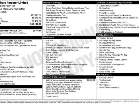 Used 2026 Subaru Forester Limited w/ Premium/Limited Package AWD/4WD image 6