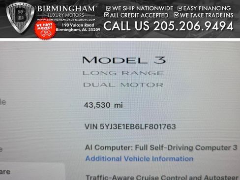 Used 2020 Tesla Model 3 Long Range AWD/4WD image 2
