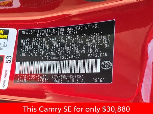 Used 2025 Toyota Camry SE w/ Convenience Package FWD image 42