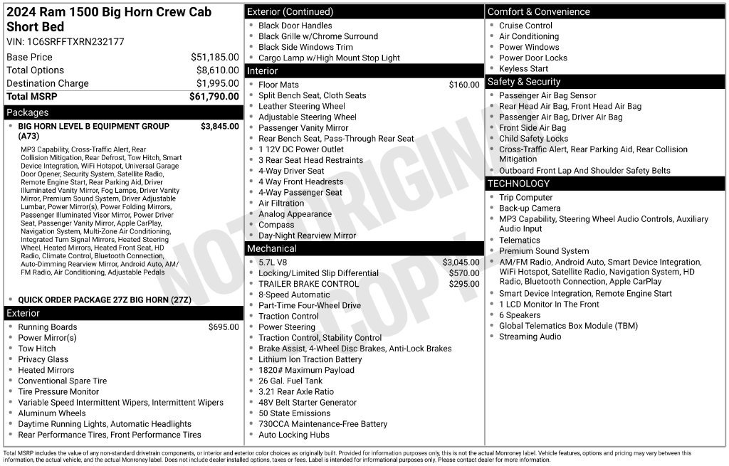 Used 2024 RAM 1500 Big Horn AWD/4WD image 4