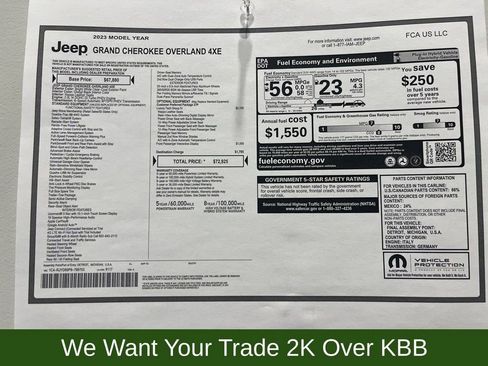 Used 2023 Jeep Grand Cherokee Overland w/ Luxury Tech Group IV image 2