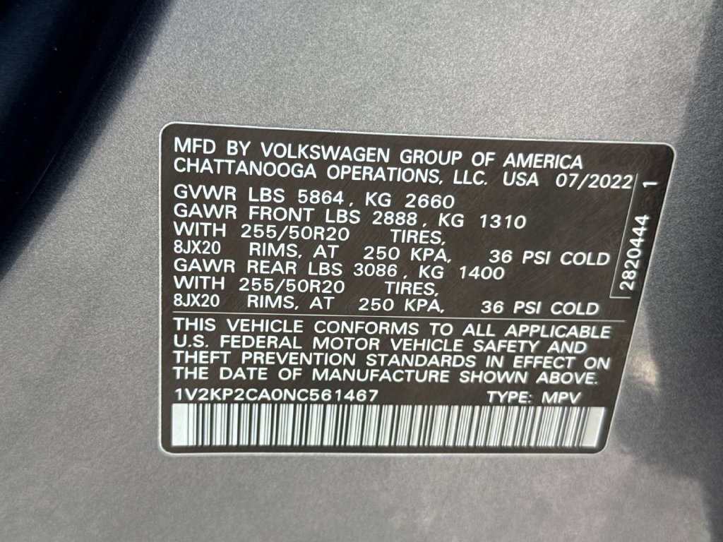 Used 2022 Volkswagen Atlas SE AWD/4WD image 28