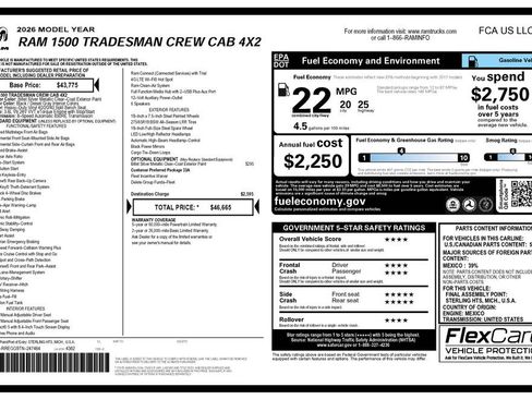 Certified 2026 RAM 1500 Tradesman RWD image 4