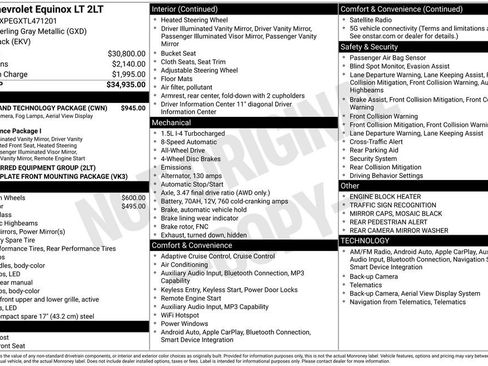 Used 2026 Chevrolet Equinox LT w/ Safety and Technology Package AWD/4WD image 1