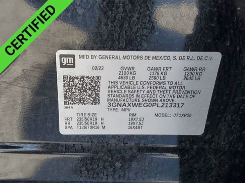 Certified 2023 Chevrolet Equinox RS w/ LPO, Floor Liner Package image 32