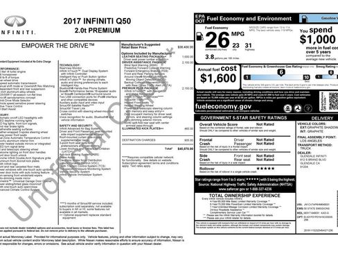Used 2017 INFINITI Q50 Premium w/ 2.0T Premium Plus Package RWD image 6