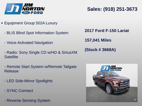 Used 2017 Ford F150 Lariat w/ Equipment Group 502A Luxury AWD/4WD image 8
