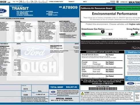 Used 2021 Ford Transit 250 Low Roof w/ Exterior Upgrade Package RWD image 3