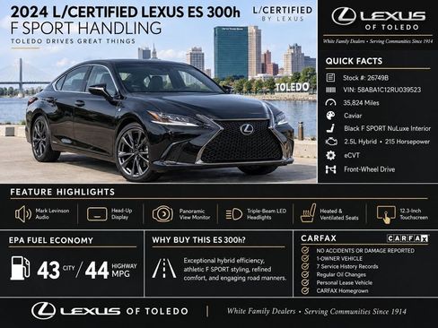 Used 2024 Lexus ES 300h F Sport FWD image 1