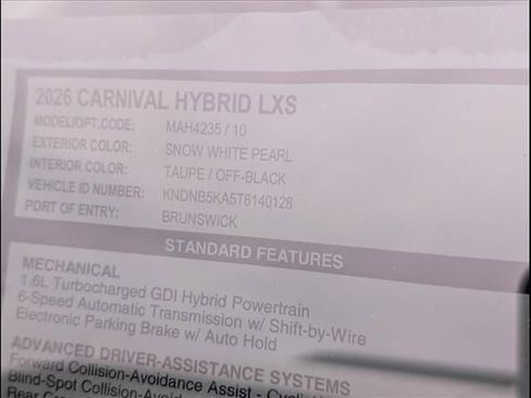 New 2026 Kia Carnival LXS image 16