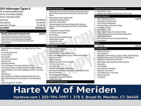 Used 2022 Volkswagen Tiguan S w/ Driver Assistance Package AWD/4WD image 1