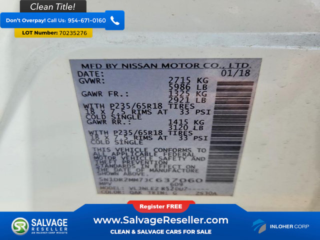 Used 2018 Nissan Pathfinder SV AWD/4WD image 17