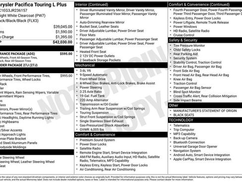 Used 2018 Chrysler Pacifica Touring-L Plus w/ S Appearance Package FWD image 9