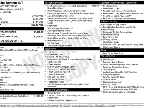 Used 2021 Dodge Durango R/T w/ Blacktop Package AWD/4WD image 1