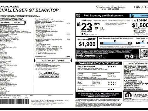 Certified 2023 Dodge Challenger GT w/ Blacktop Package RWD image 4