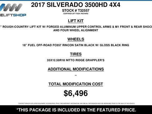 Used 2017 Chevrolet Silverado 3500 LTZ w/ Duramax Plus Package AWD/4WD image 2
