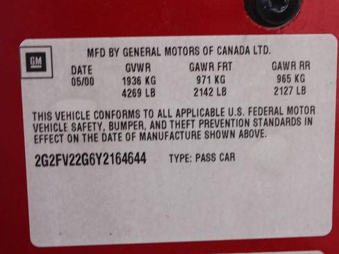 Used 2000 Pontiac Firebird Formula w/ Security Pkg RWD image 18