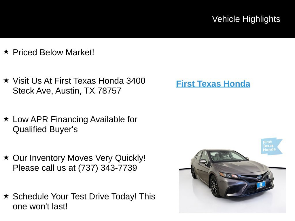 Used 2022 Toyota Camry SE w/ Audio Upgrade Package FWD image 10