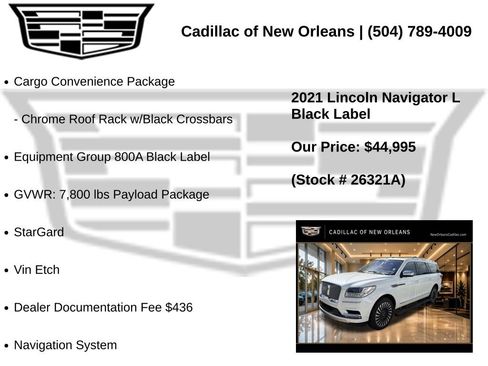 Used 2021 Lincoln Navigator L Black Label w/ Cargo Convenience Package AWD/4WD image 7