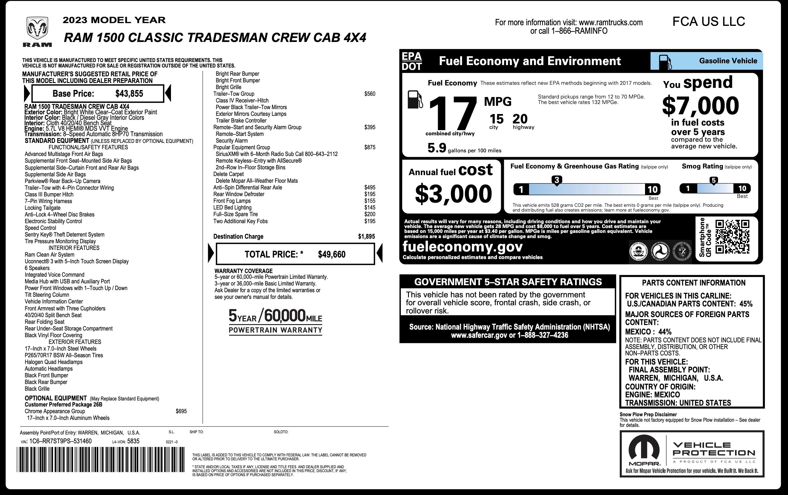 Used 2023 RAM 1500 Tradesman w/ Popular Equipment Group AWD/4WD image 4