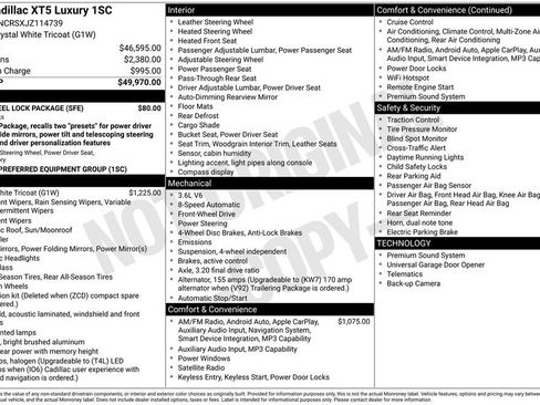 Used 2018 Cadillac XT5 Luxury w/ LPO, Wheel Lock Package image 29