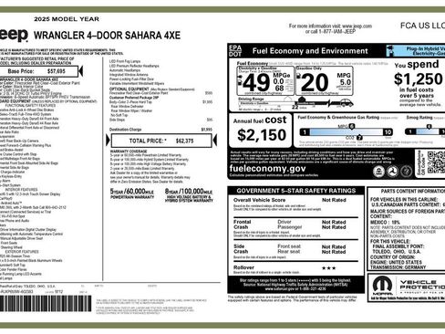Used 2025 Jeep Wrangler Unlimited Sahara AWD/4WD image 4