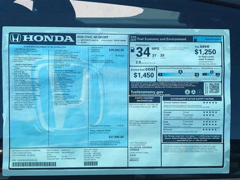 New 2026 Honda Civic Sport image 21
