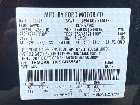 Used 2025 Ford Explorer Platinum w/ LUX Leather Package AWD/4WD image 35