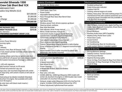 Used 2019 Chevrolet Silverado 1500 Custom w/ Trailering Package image 4