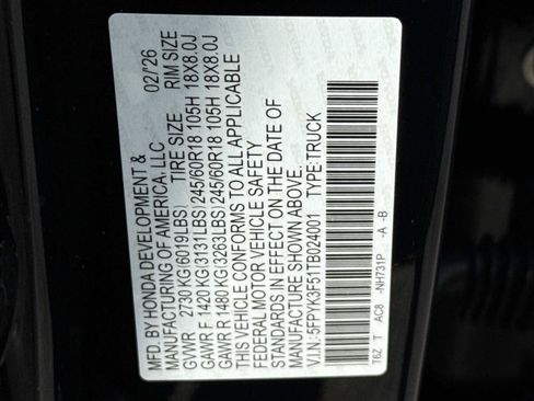 New 2026 Honda Ridgeline RTL image 25