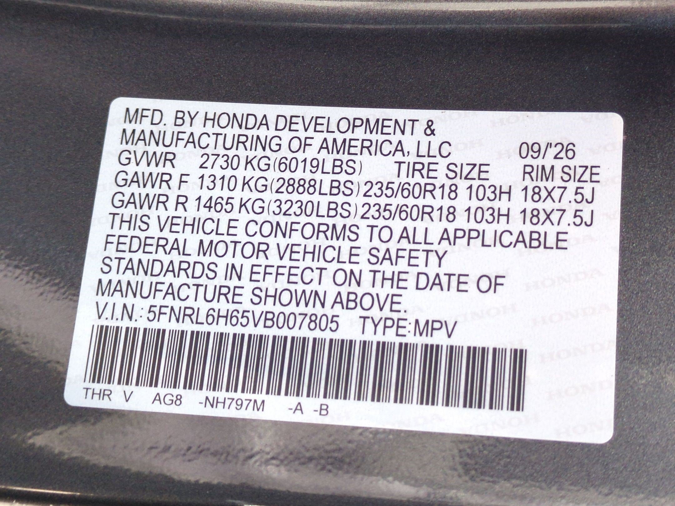 New 2027 Honda Odyssey EX-L image 28