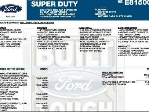 Used 2024 Ford F250 XL w/ FX4 Off-Road Package AWD/4WD image 2