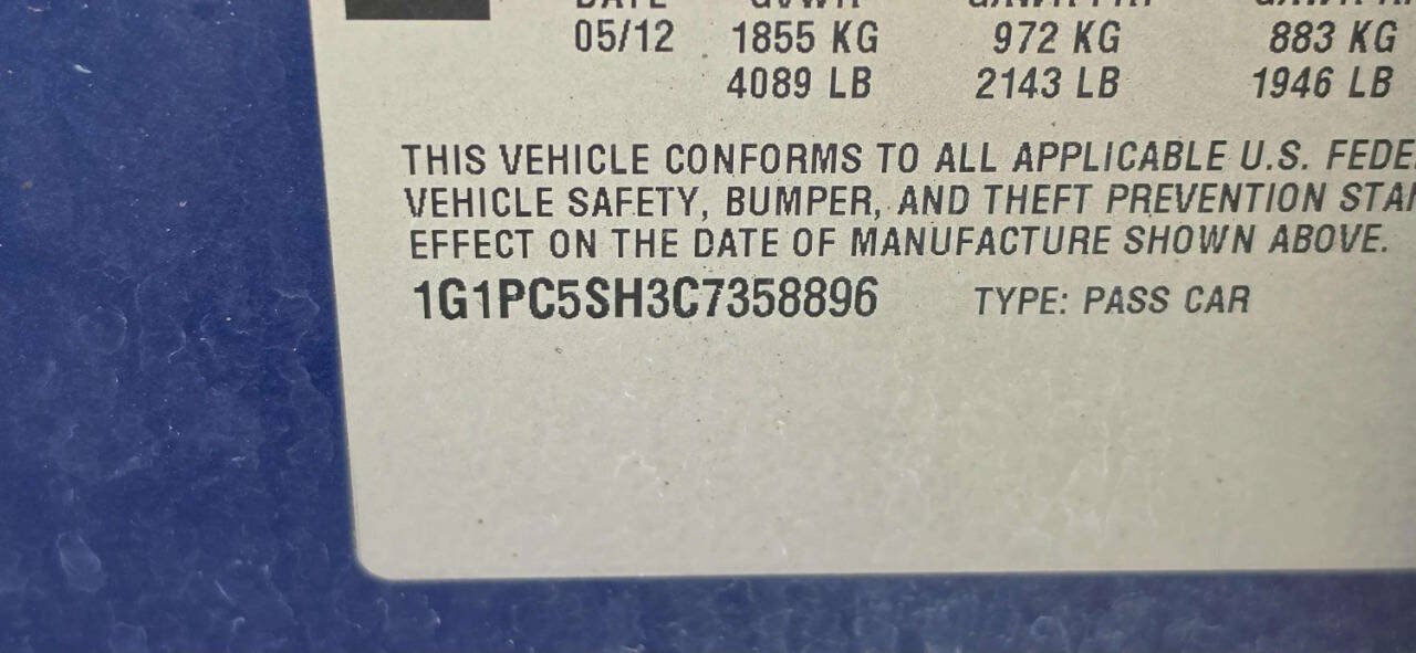 Used 2012 Chevrolet Cruze LS w/ Connectivity Package FWD image 10