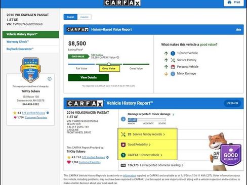 Used 2016 Volkswagen Passat 1.8T SE image 3