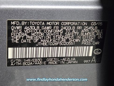 Used 2015 Lexus IS 350 w/ F-Sport Package image 14