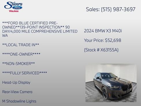 Used 2024 BMW X3 M40i w/ Premium Package image 20