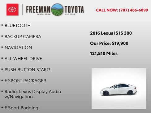 Used 2016 Lexus IS 300 AWD w/ F Sport Package image 11