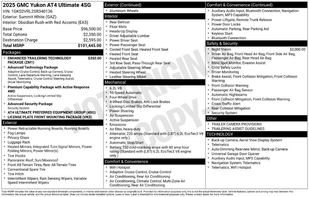 Used 2025 GMC Yukon AT4 Ultimate AWD/4WD image 33