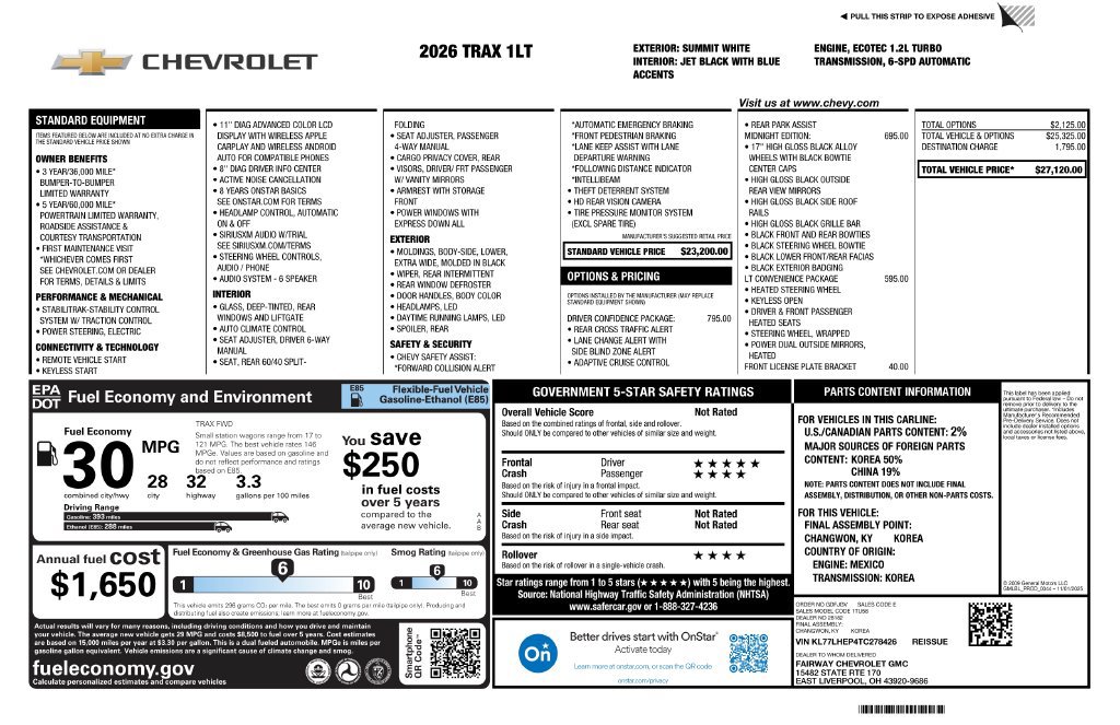 New 2026 Chevrolet Trax LT w/ Driver Confidence Package FWD image 4