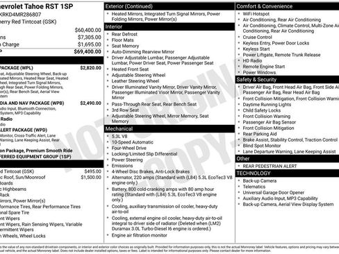 Used 2021 Chevrolet Tahoe RST w/ Luxury Package AWD/4WD image 42
