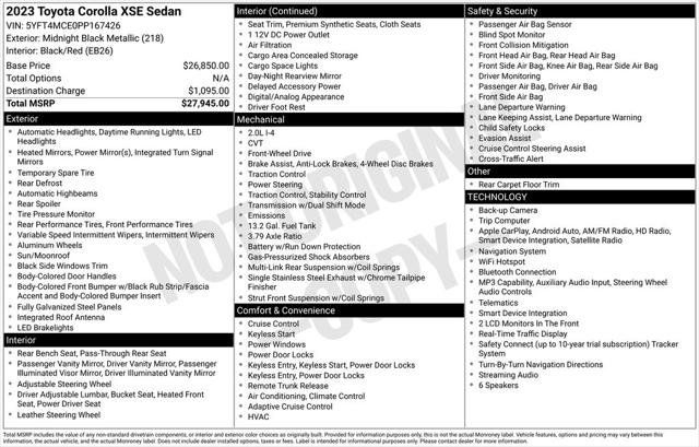 Certified 2023 Toyota Corolla XSE FWD image 2