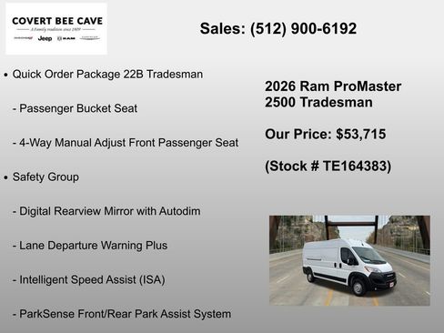 New 2026 RAM ProMaster 2500 w/ Safety Group FWD image 6