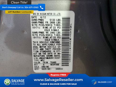Used 2012 Nissan Murano S FWD image 17
